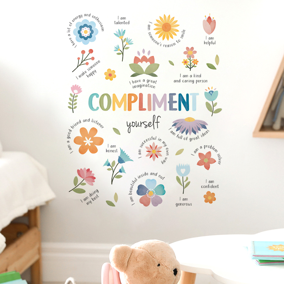 Baby Nursery Package - English Colorful Inspirational Quotes Watercolor Wall