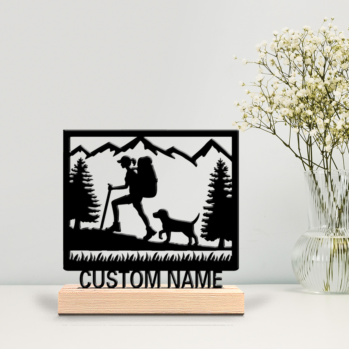 Baby Nursery Decorations - 1pc Beauty Personalized Custom Hiking Wooden