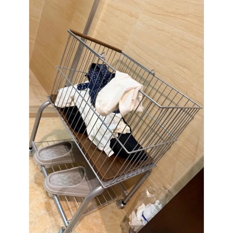 Laundry Hamper Nursery - Double Layer Laundry Basket with Wheels