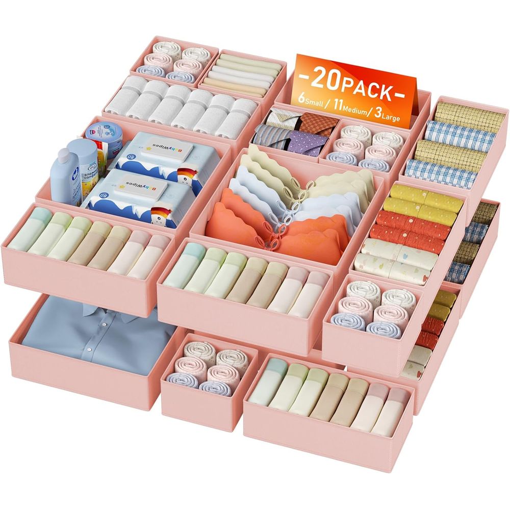Baby Nursery Closet Organization - Organizer Clothes 20 Pack - Collapsible