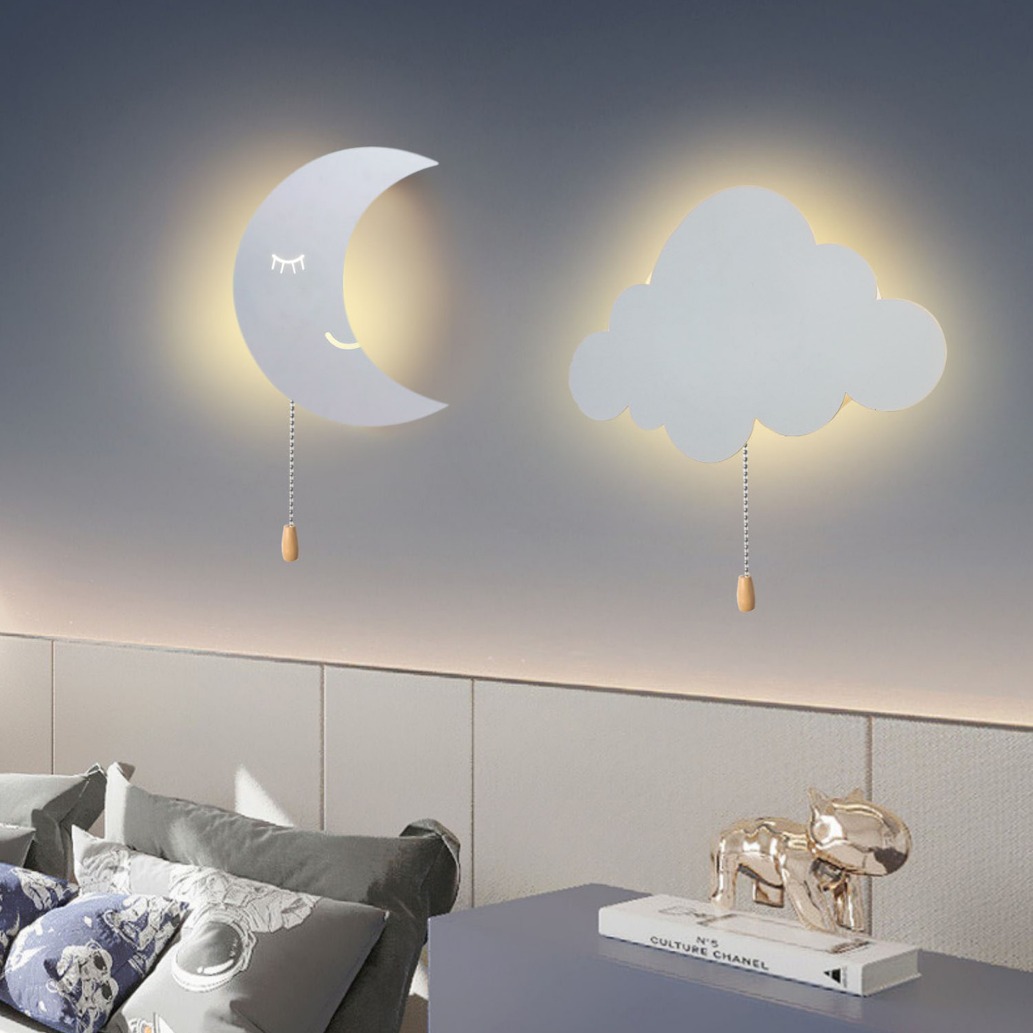 Baby Nursery Wall Lights - USB Port Charge AA Battery Operated