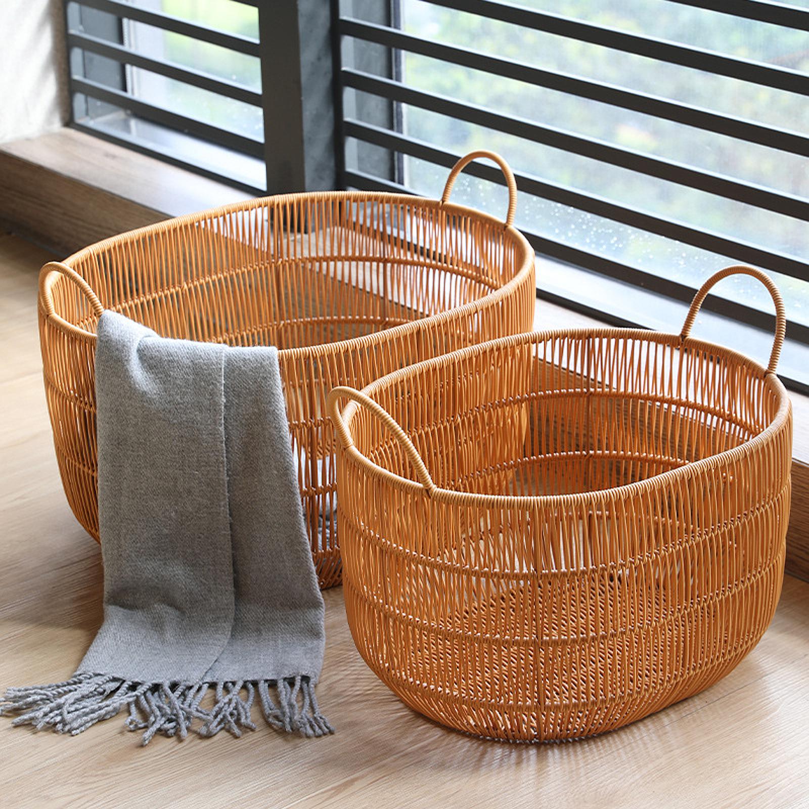 Laundry Hamper Nursery - Woven Basket Clothes Hamper Multipurpose with