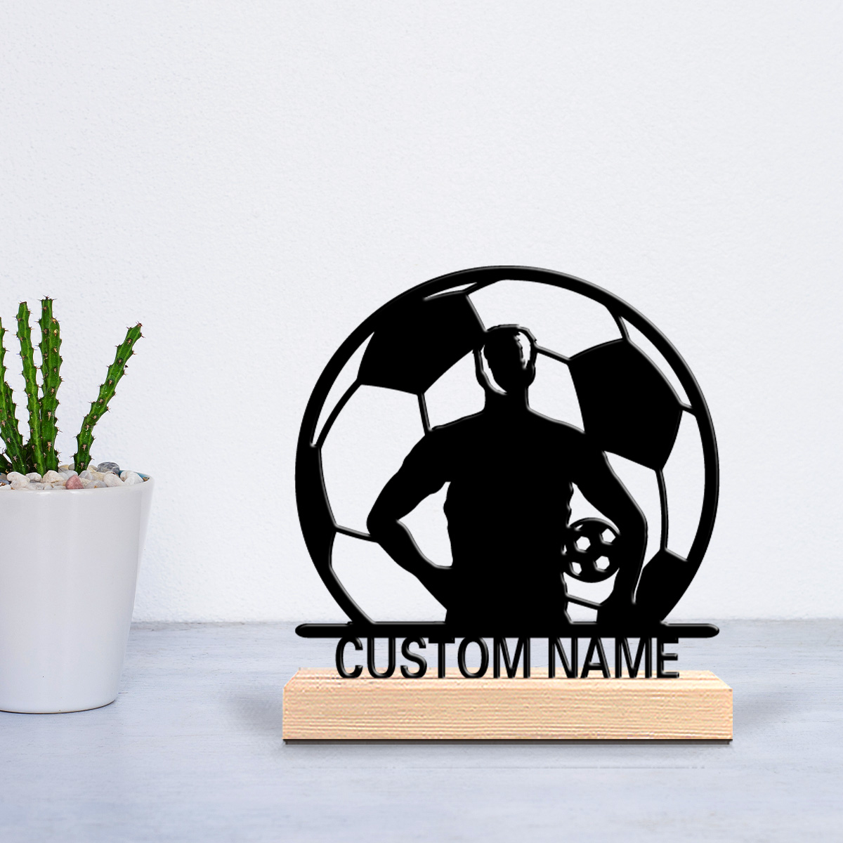 Baby Nursery Decorations - 1pc Cute Personalized Custom football Wooden