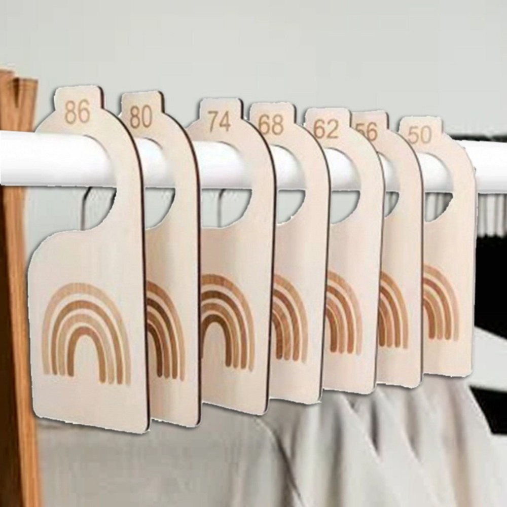 Baby Nursery Closet Organization - Baby Rainbow Closet Dividers, Wooden Milestone