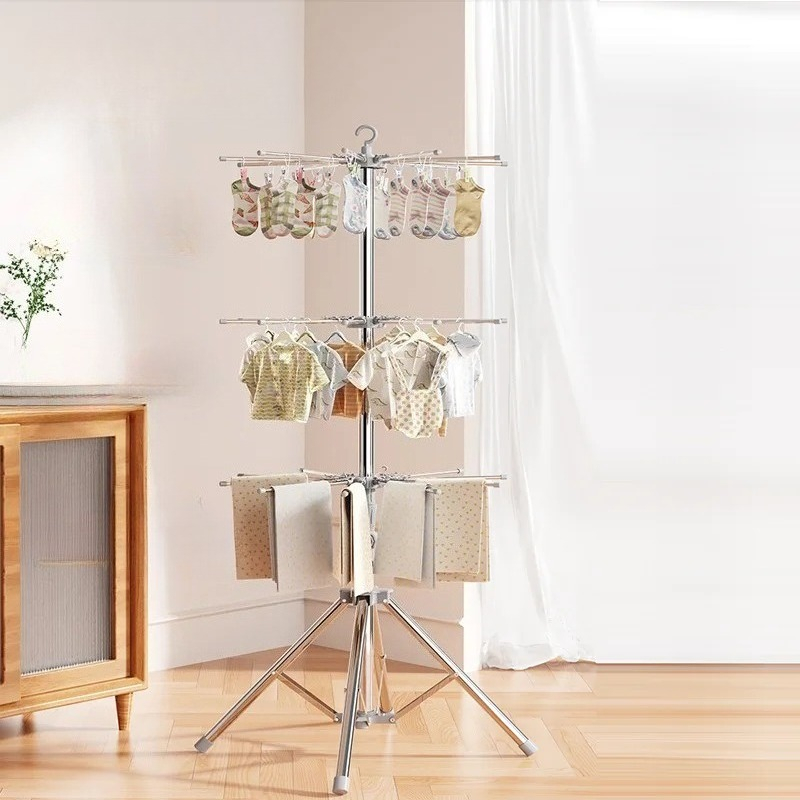 Baby Nursery Shelf - Baby Clothes Drying Rack-Foldable Indoor/Outdoor Laundry