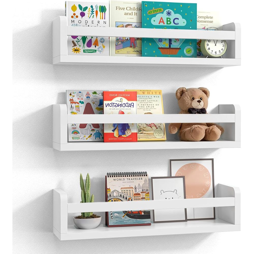 White Wooden Baby and Kids Boo - Baby Nursery Bookshelf 评论和价格