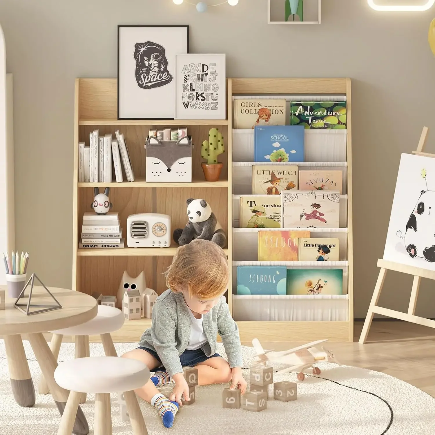 4 Tier Kids Bookshelf Baby Tod - Baby Nursery Bookshelf 评论和价格