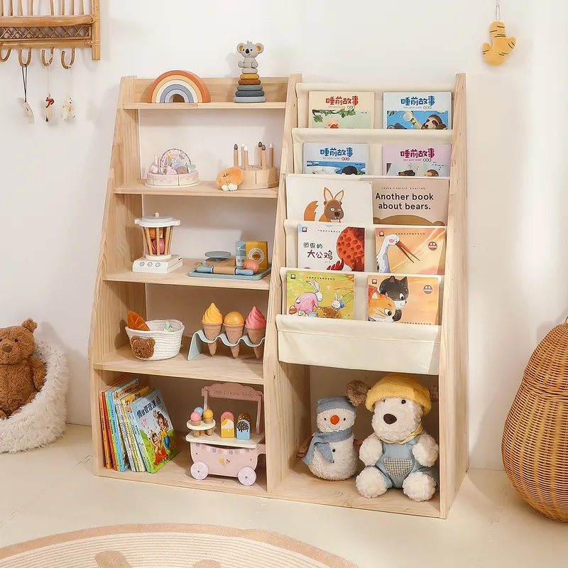 Solid Wood Kids Bookshelf Toy  - Baby Nursery Bookshelf 评论和价格