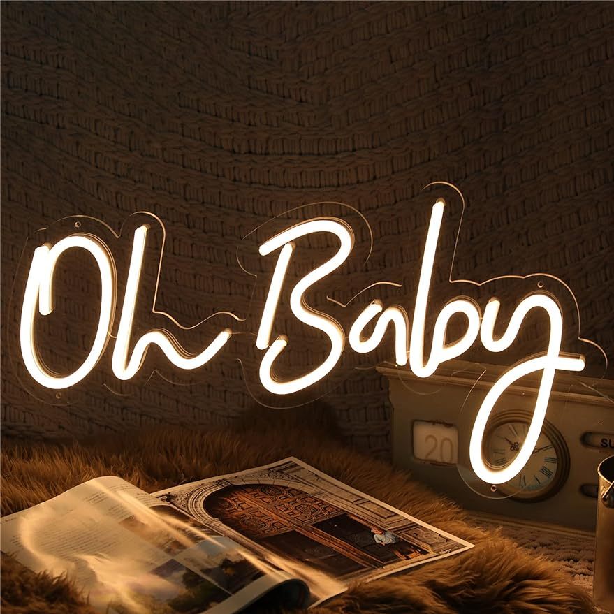 Oh Baby Neon Sign LED Marquee  - Baby Nursery Wall Lights 评论和价格
