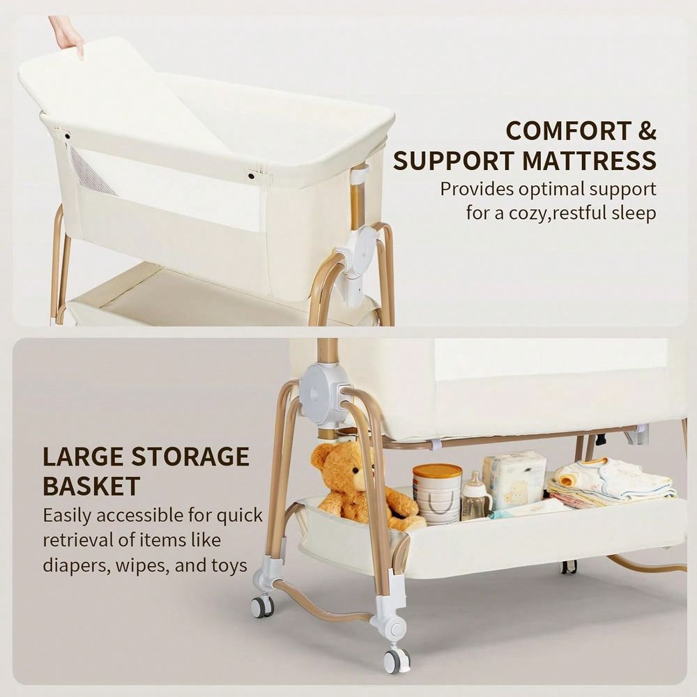 Baby Bassinet For Boys Girls,7 - Bassinet Bedside Sleeper 评论和价格