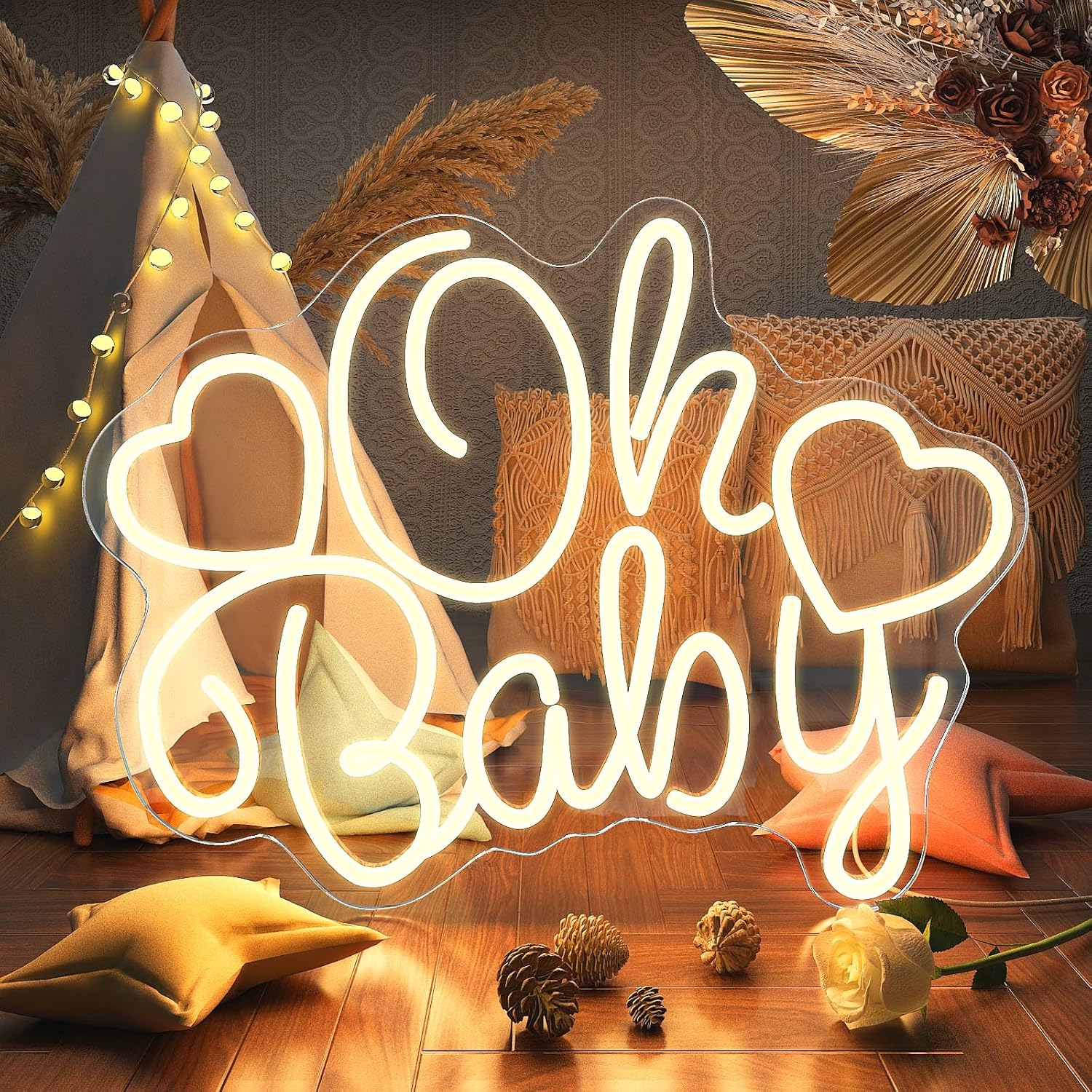 Oh Baby Neon Sign LED Marquee  - Baby Nursery Wall Lights 评论和价格