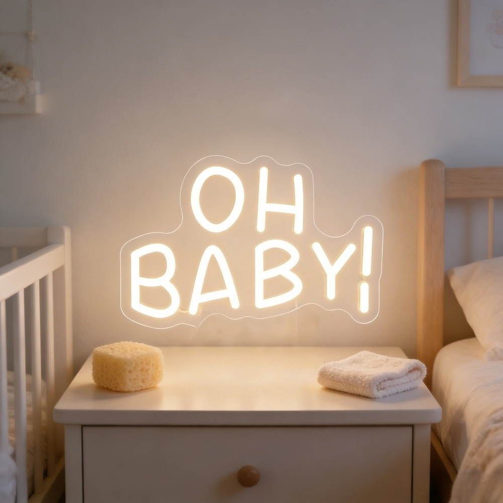 OH BABY Neon Sign for Wall Dec - Baby Nursery Wall Lights 评论和价格