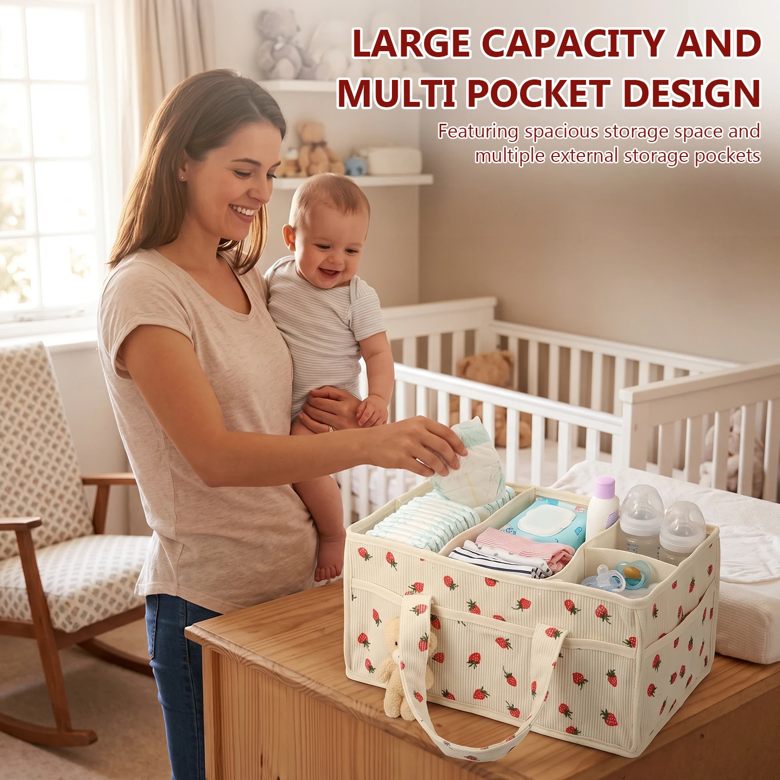 Baby Nappy Wipe Basket Organiz - Baby Nursery Shelf 评论和价格
