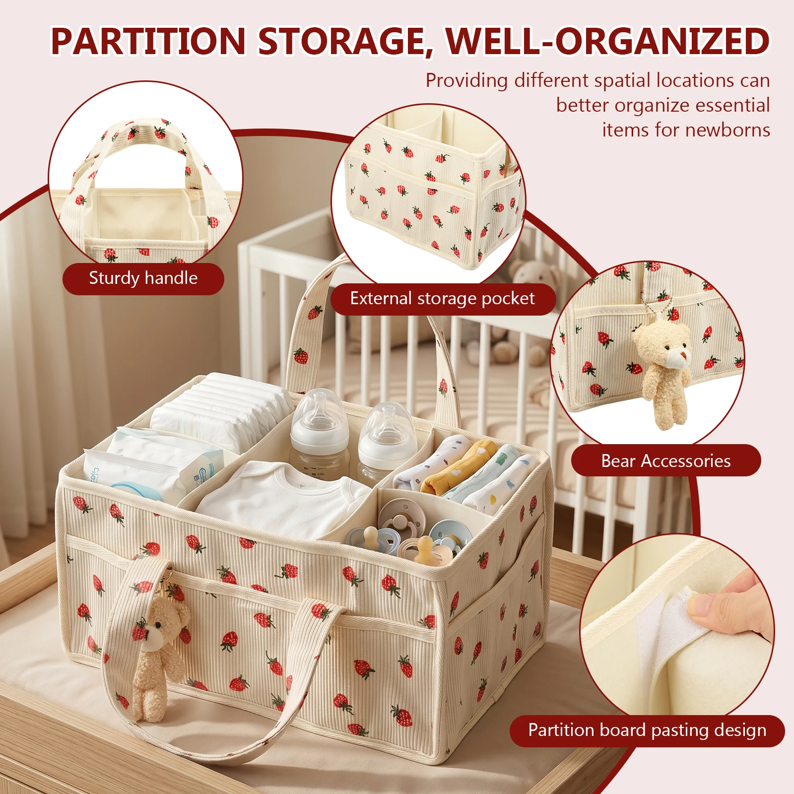 Baby Nappy Wipe Basket Organiz - Baby Nursery Shelf 评论和价格