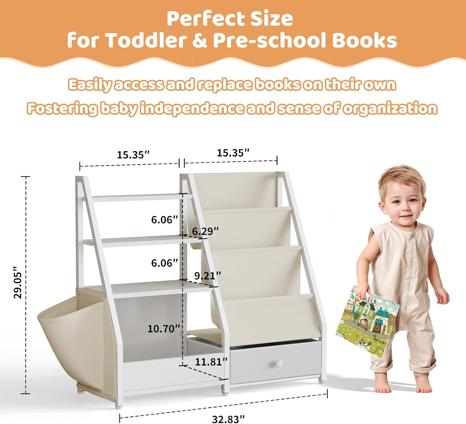 Kids Bookshelf and Toy Storage - Baby Nursery Bookshelf 评论和价格