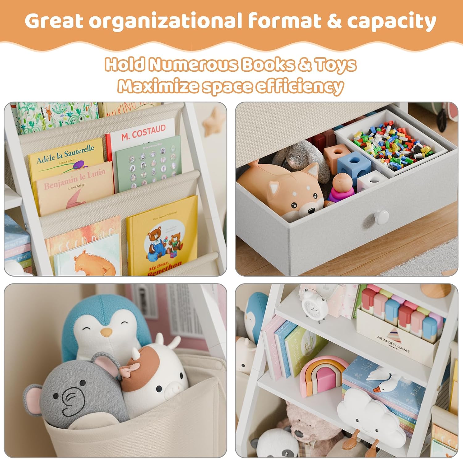 Kids Bookshelf and Toy Storage - Baby Nursery Bookshelf 评论和价格