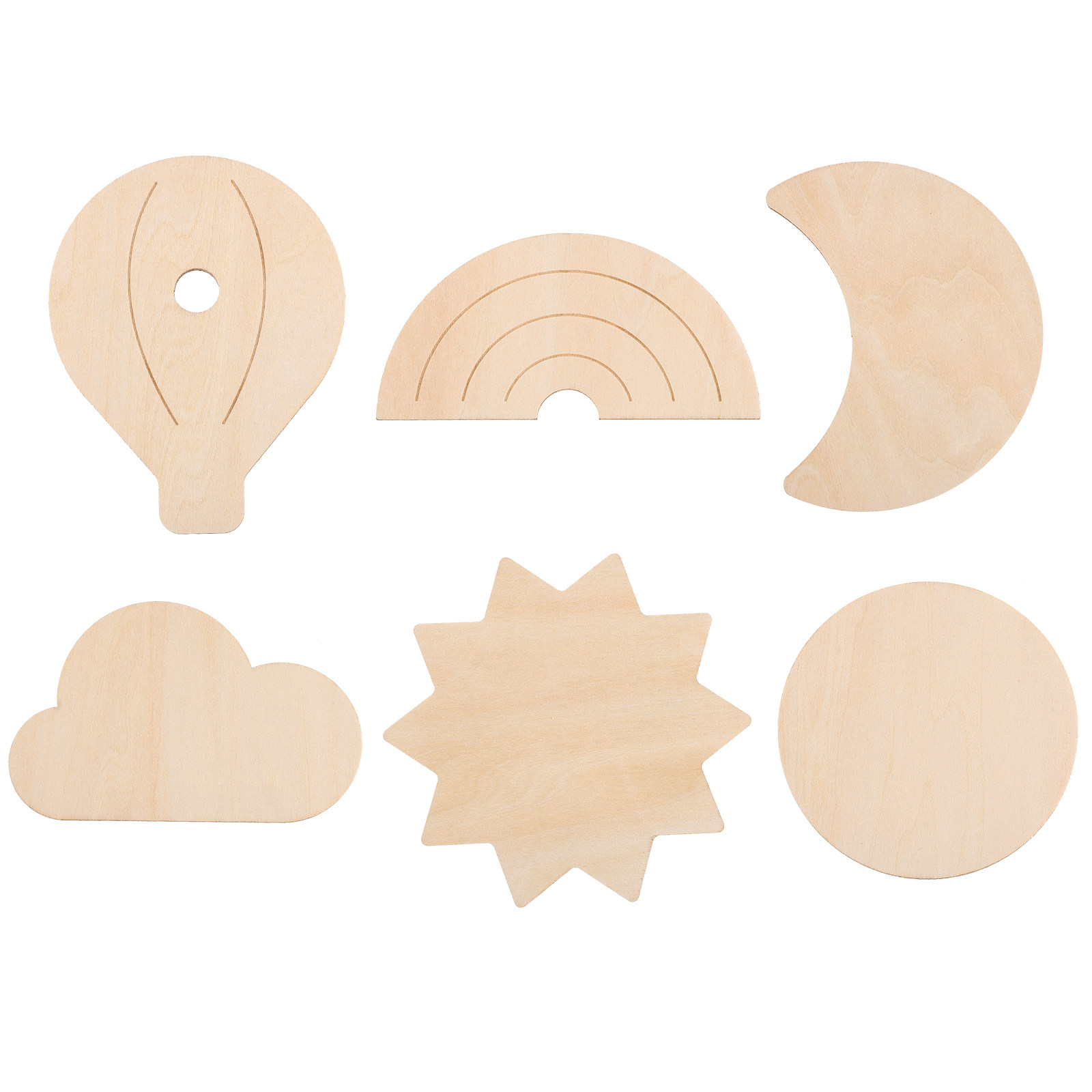6Pcs Wooden Hot Air Balloon Wa - Baby Nursery Hot Air Balloon Theme 评论和价格
