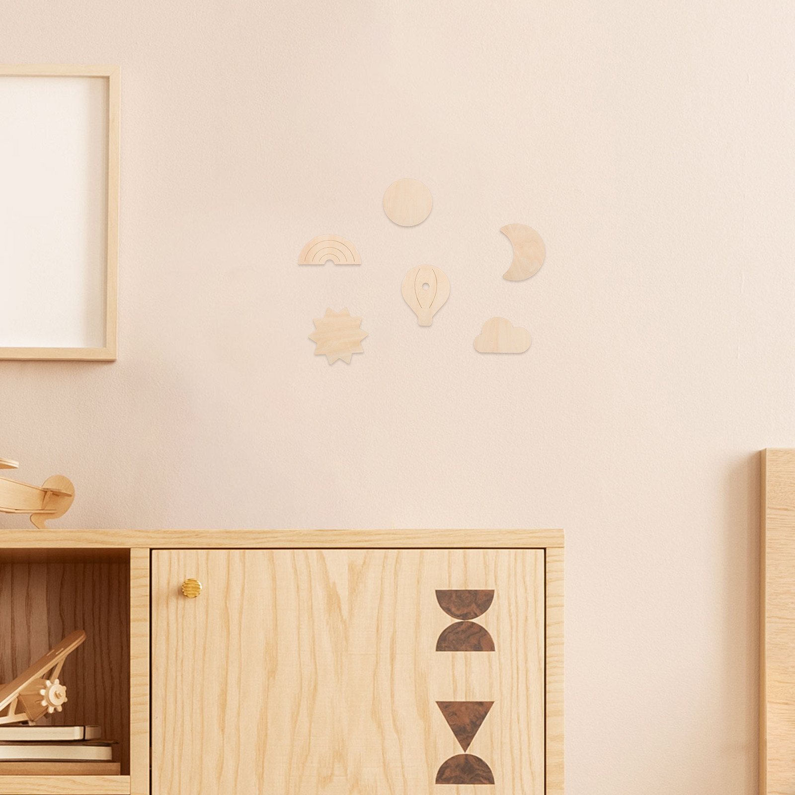6Pcs Wooden Hot Air Balloon Wa - Baby Nursery Hot Air Balloon Theme 评论和价格