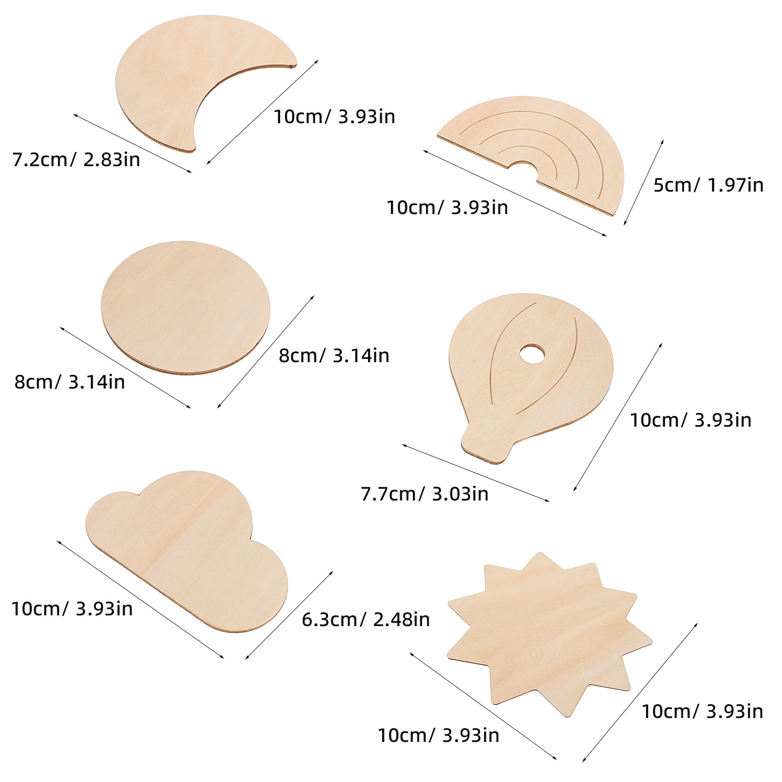 6Pcs Wooden Hot Air Balloon Wa - Baby Nursery Hot Air Balloon Theme 评论和价格