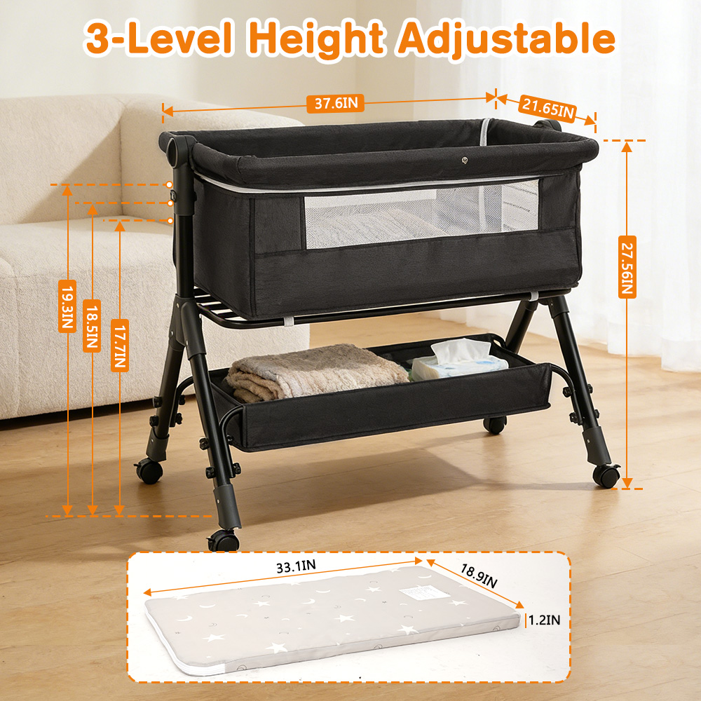 3 in 1 Baby Bassinet Bedside S - Bassinet Bedside Sleeper 评论和价格