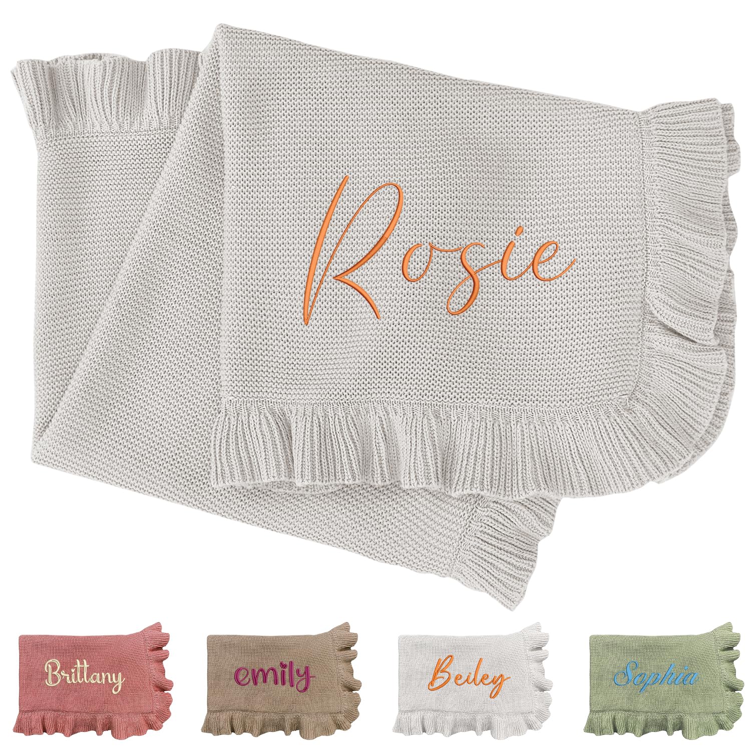 Personalized Knited Baby Blank - Baby Nursery Embroidery 评论和价格