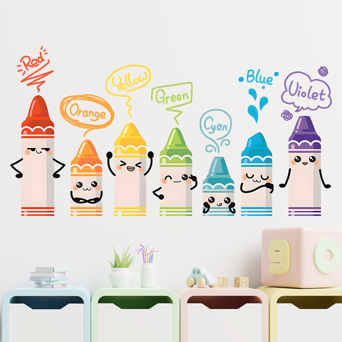 Cartoon Cute Colorful Crayon P - Baby Nursery Package 评论和价格