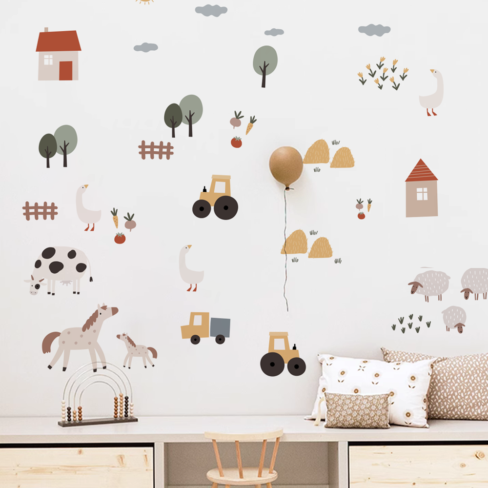 Boho Cartoon Cute Cows Farm An - Baby Nursery Package 评论和价格