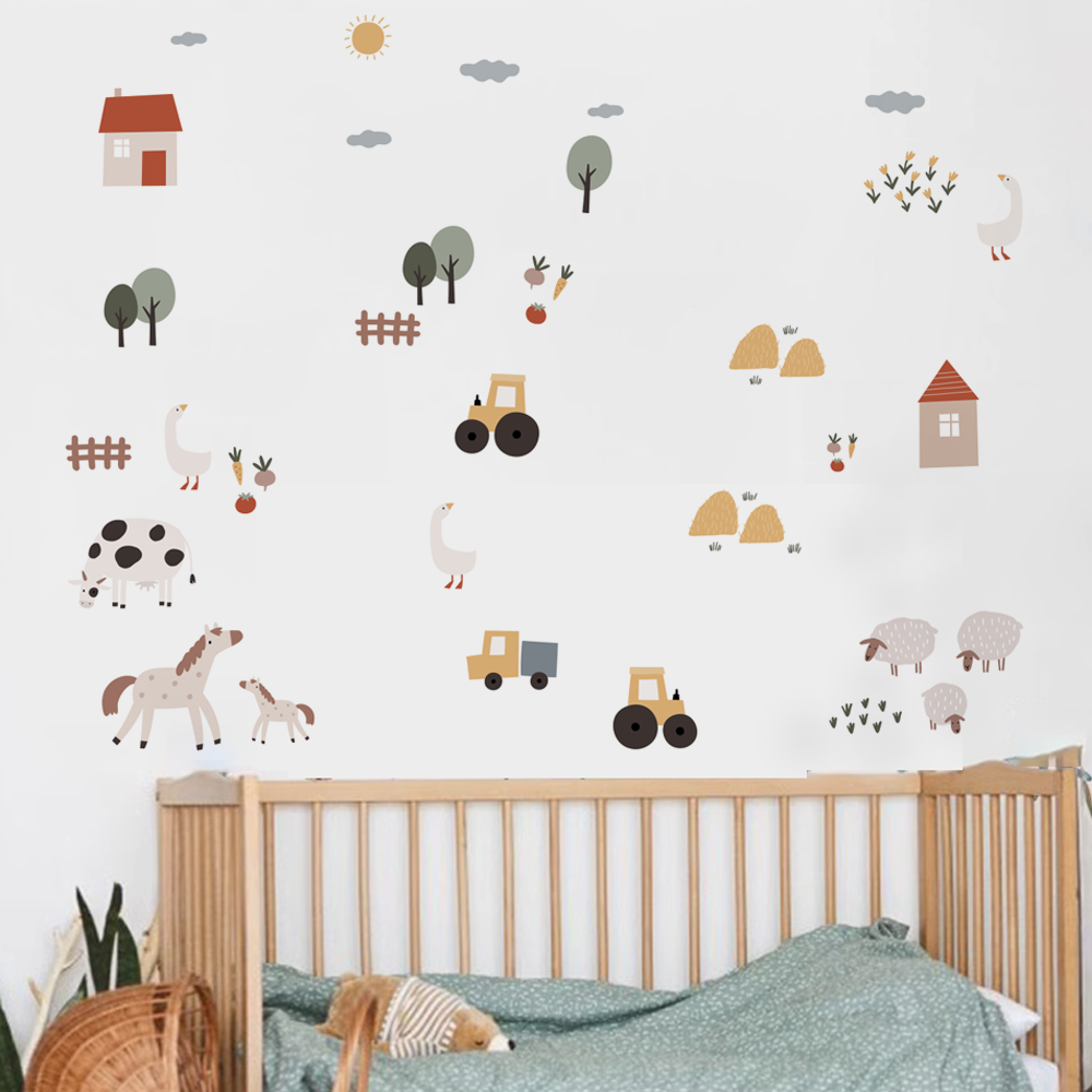 Boho Cartoon Cute Cows Farm An - Baby Nursery Package 评论和价格