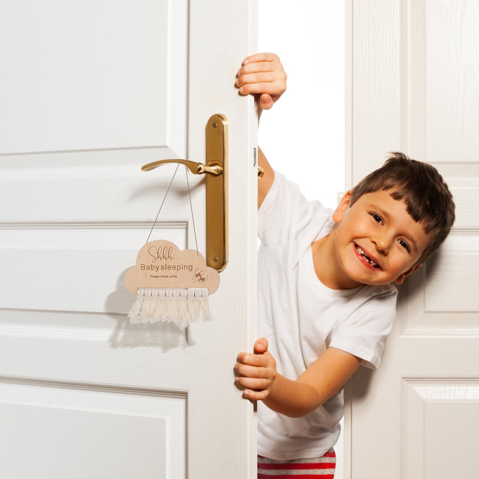 Wooden Baby Sleeping Sign Door - Baby Nursery Essentials 评论和价格