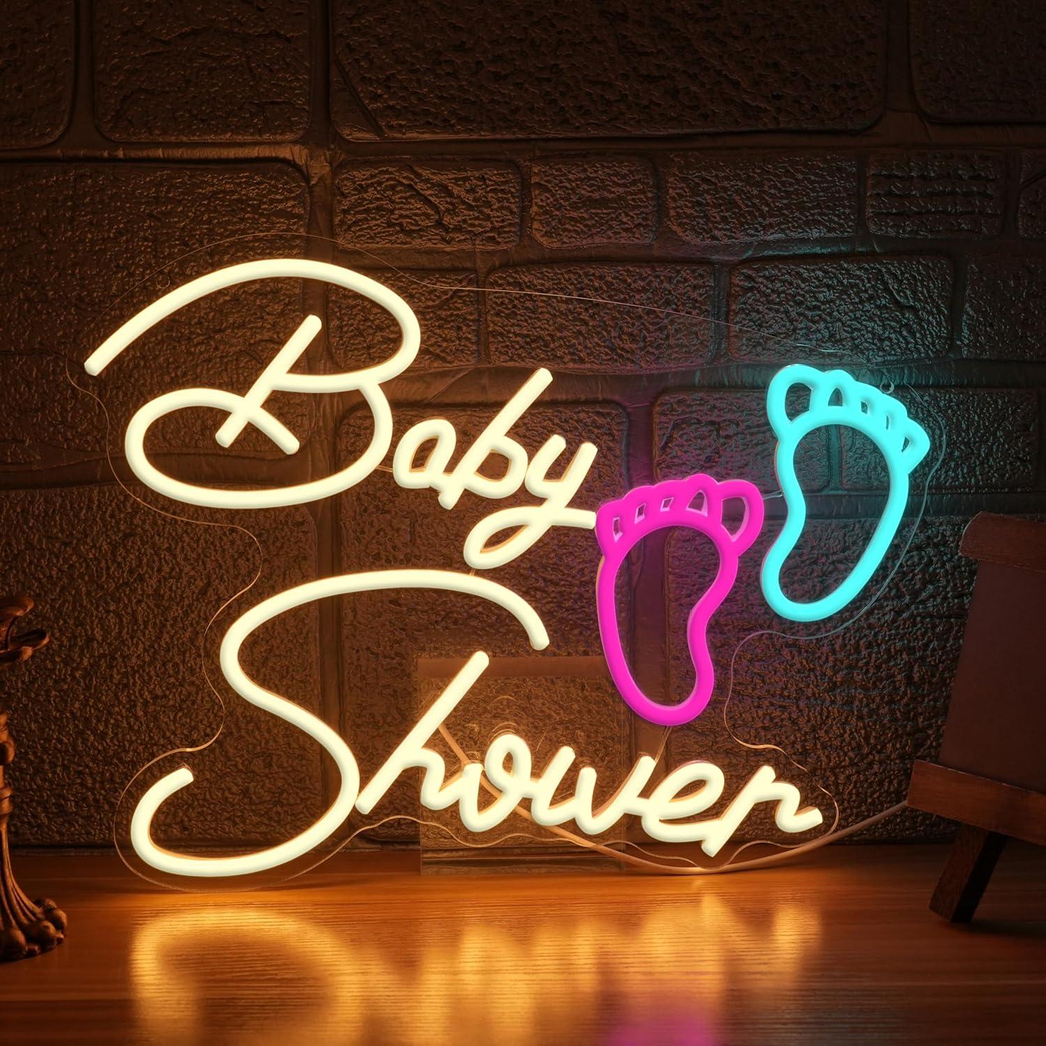 Baby Shower Neon Sign USB Dimm - Baby Nursery Wall Lights 评论和价格