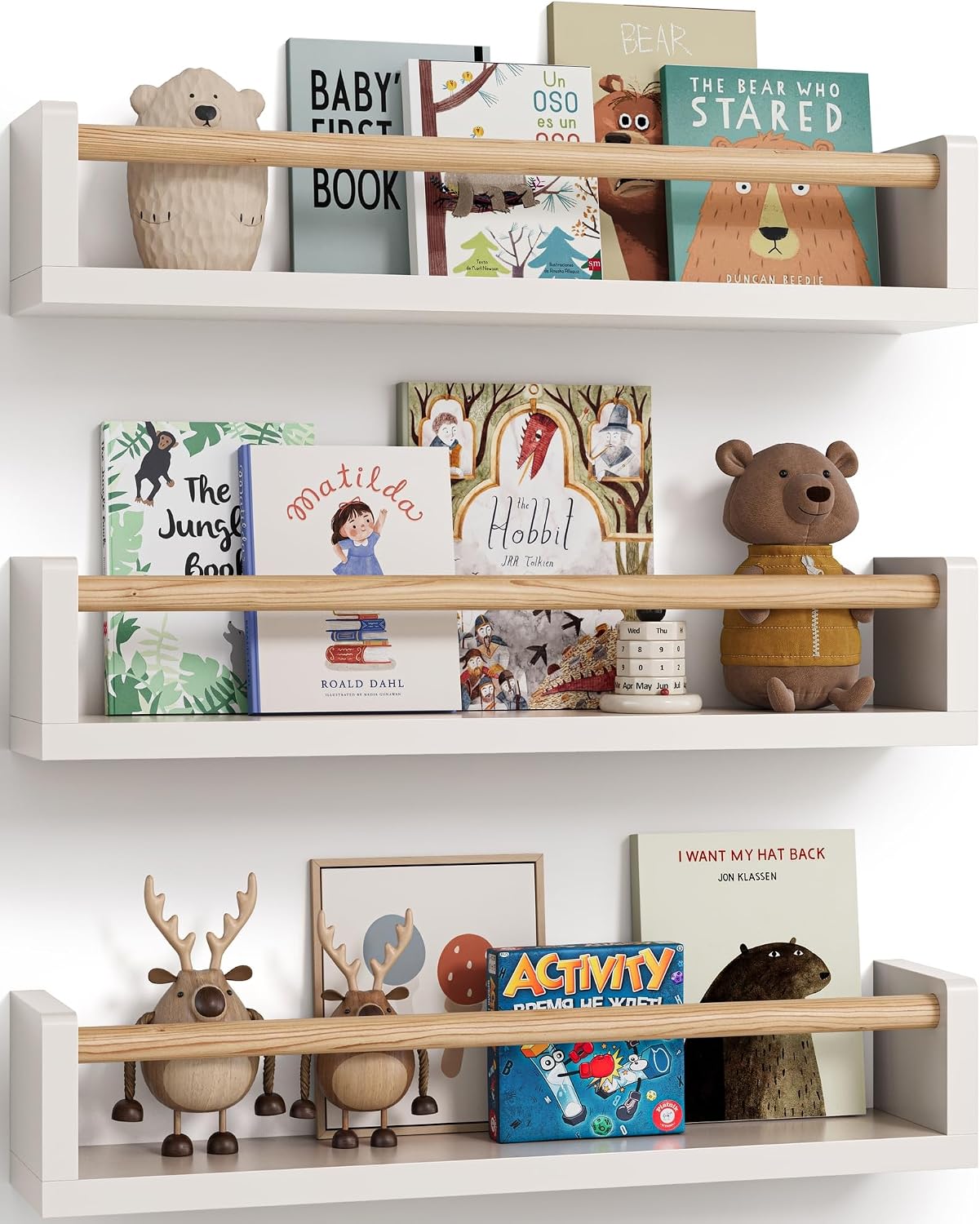 Set of 3 floating nursery book - Baby Nursery Bookshelf 评论和价格