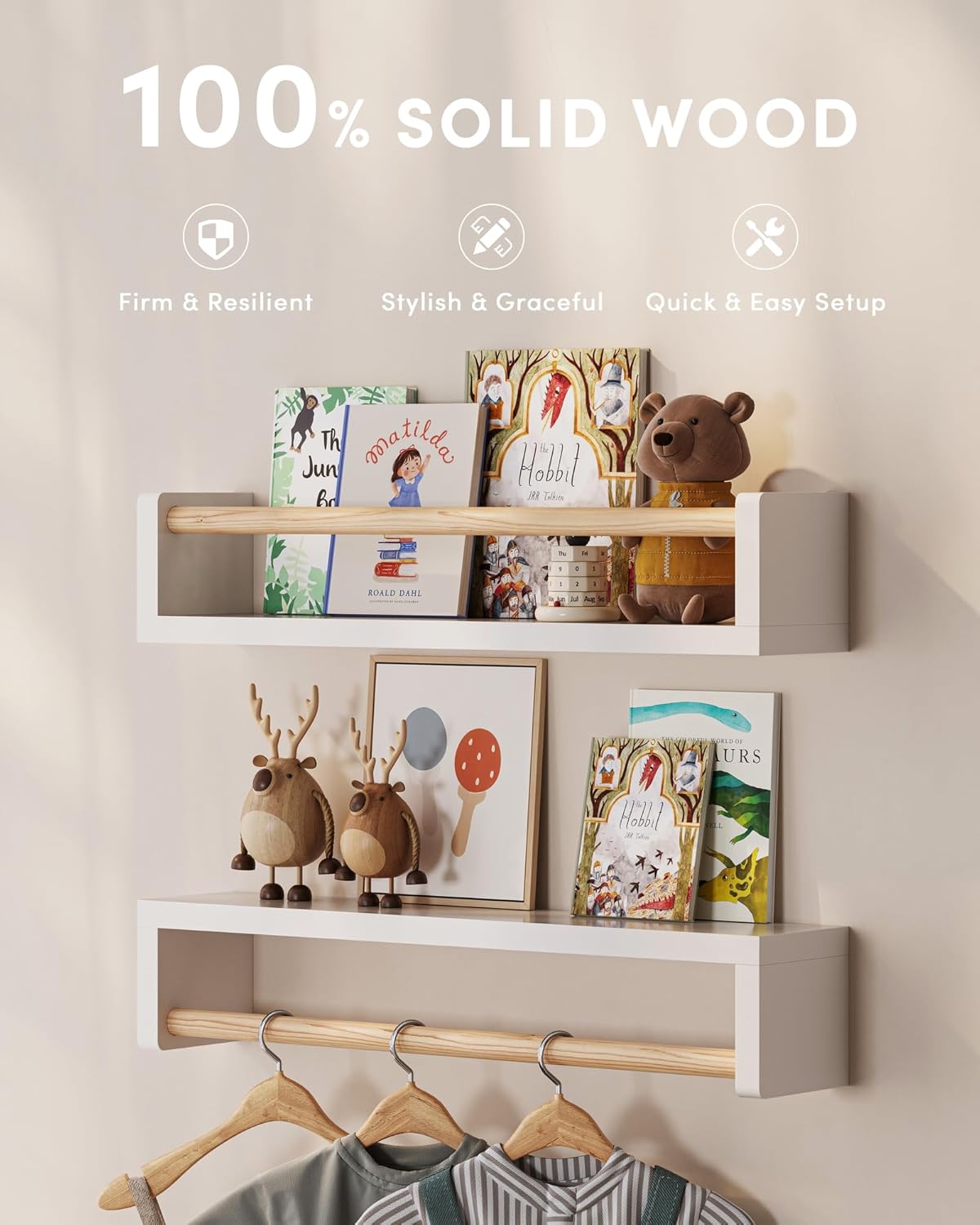 Set of 3 floating nursery book - Baby Nursery Bookshelf 评论和价格
