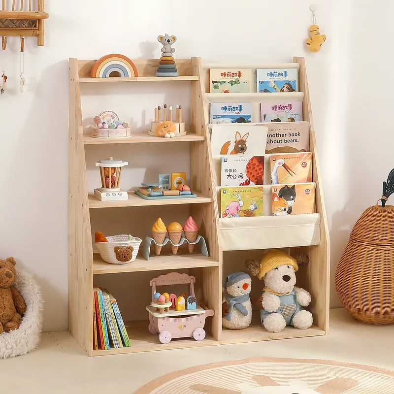 Kids 2-in-1 Toy Storage Rack a - Baby Nursery Bookshelf 评论和价格