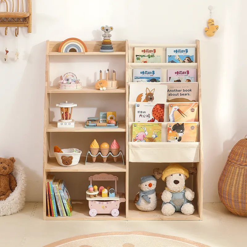 Kids 2-in-1 Toy Storage Rack a - Baby Nursery Bookshelf 评论和价格