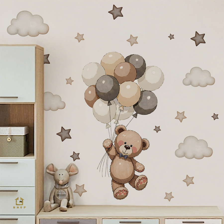 Adorable Teddy Bear Wall Decal - Baby Nursery Needs 评论和价格