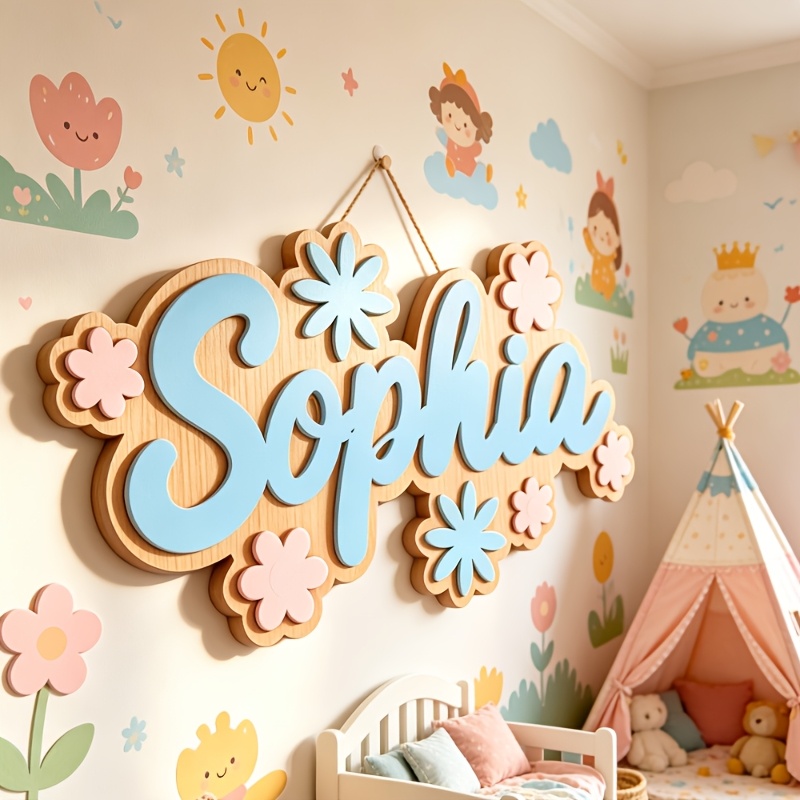 Personalized Floral Themed Nam - Baby Nursery Decorations 评论和价格