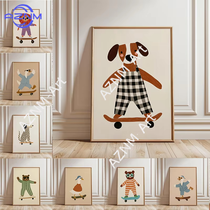 1PC Funny Animal Skateboarding - Baby Nursery Needs 评论和价格