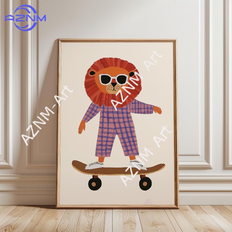 1PC Funny Animal Skateboarding - Baby Nursery Needs 评论和价格