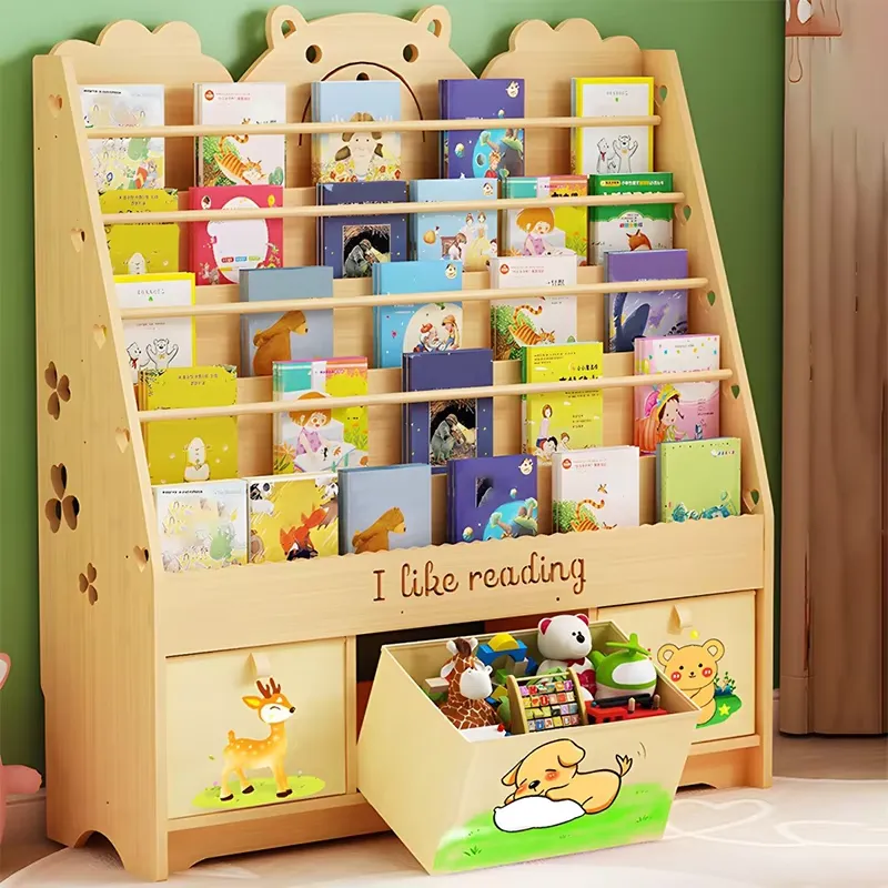 Wooden Bookshelf for Kids Room - Baby Nursery Bookshelf 评论和价格