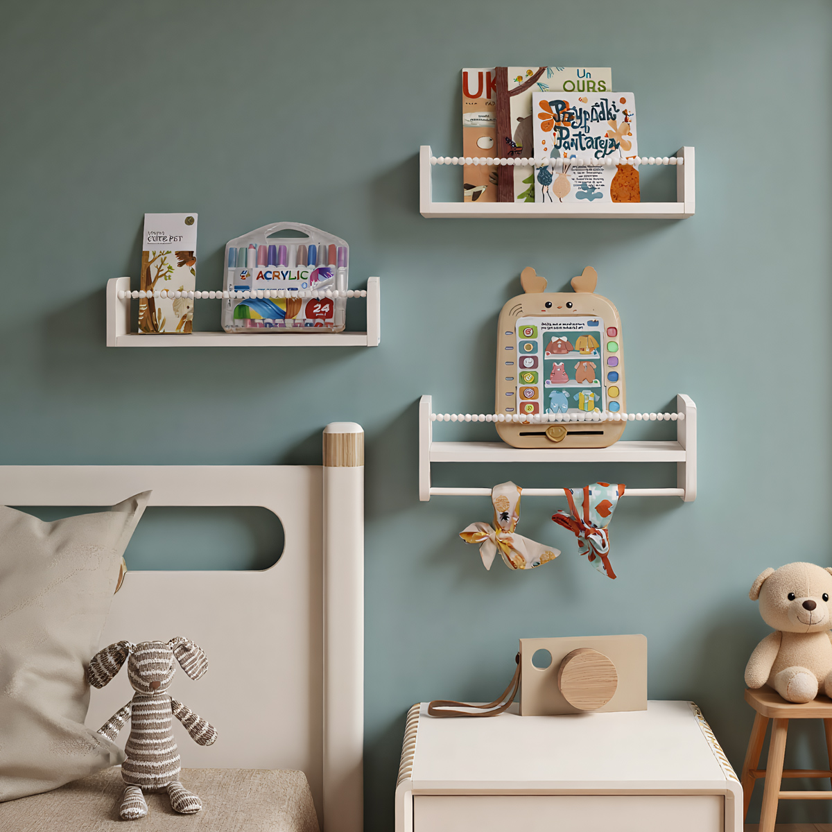 Floating Nursery Book Shelves  - Baby Nursery Bookshelf 评论和价格