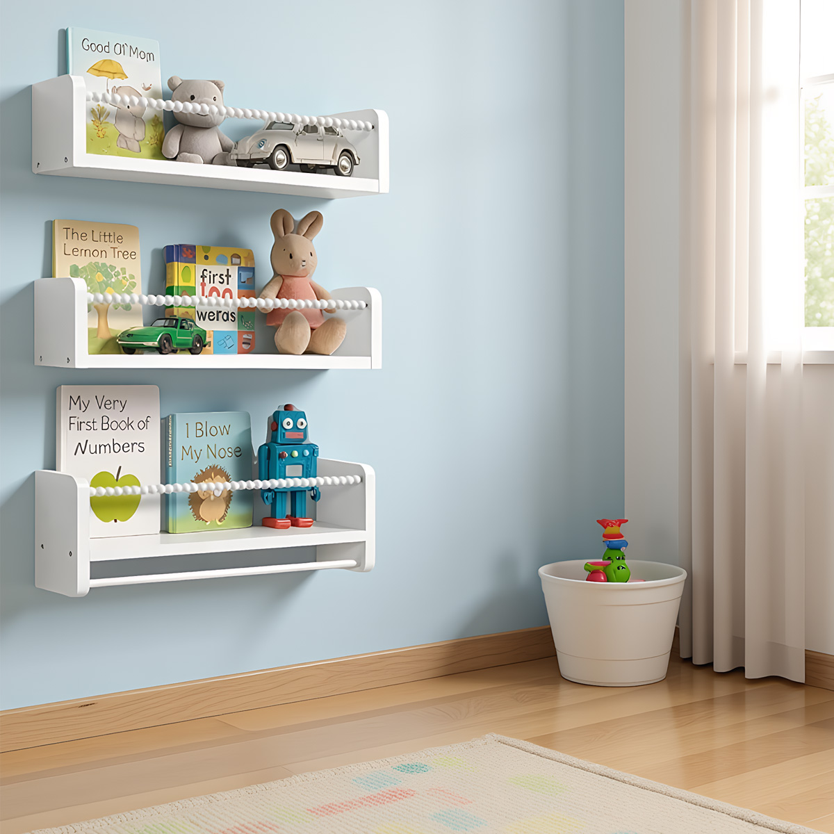 Floating Nursery Book Shelves  - Baby Nursery Bookshelf 评论和价格