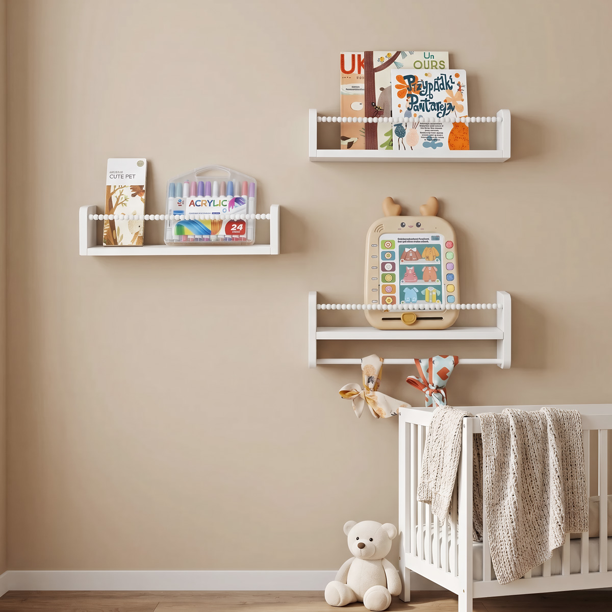 Floating Nursery Book Shelves  - Baby Nursery Bookshelf 评论和价格