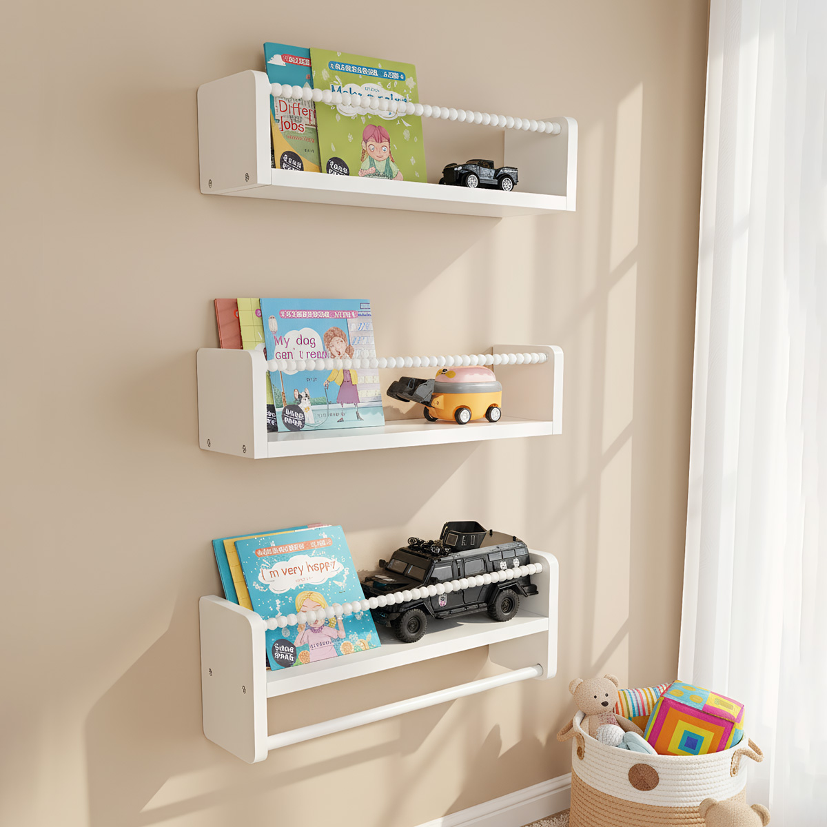 Wood Nursery Book Shelves, 15. - Baby Nursery Bookshelf 评论和价格
