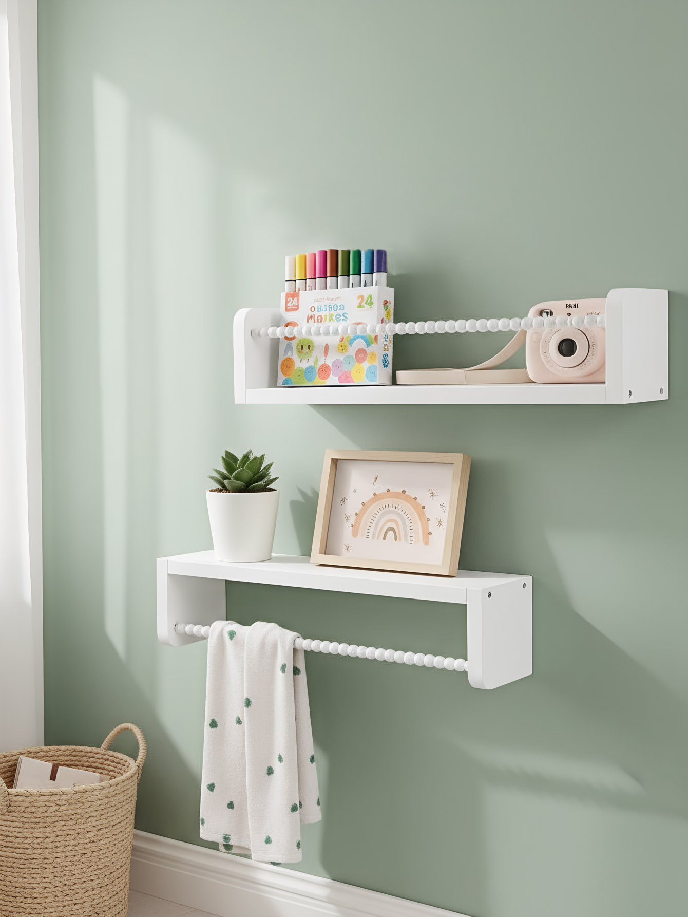 Wood Nursery Book Shelves, 15. - Baby Nursery Bookshelf 评论和价格