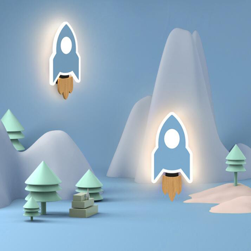 Cartoon LED Rocket Wall Lamp M - Baby Nursery Wall Lights 评论和价格